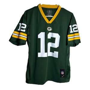 Green Bay Packers #12 Youth Large NFL Players Jersey Aaron Rodgers Green YL Kids